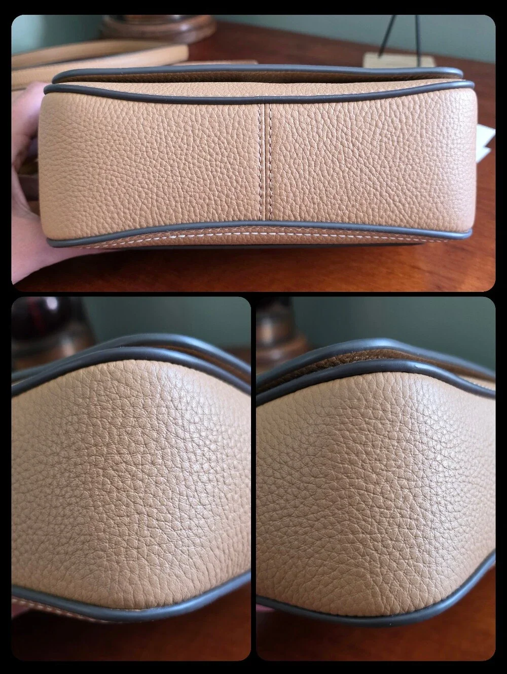 Tory Burch Thea Flap Crossbody Tiramisu Pebbled Leather Bag NWT